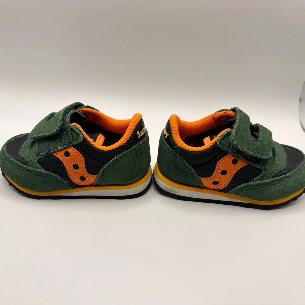 Saucony Jazz Low Pro Toddler Shoes Size 4M Green Orange Black SL265488 Sneaker